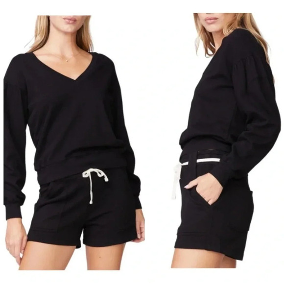 Monrow Shirred Sleeve Sweatshirt - Picture 1 of 9